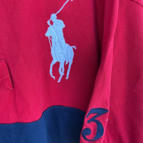 Polo Ralph Lauren Red and Navy Polo Shirt - Picture 4 of 5